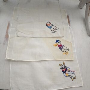 Embroidered Animal Themed Handkerchief